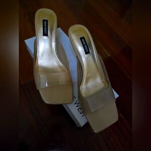 Nine West Beige Slide Sandals
